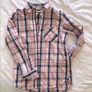 Flannel Plaid Oversized Shirt XS